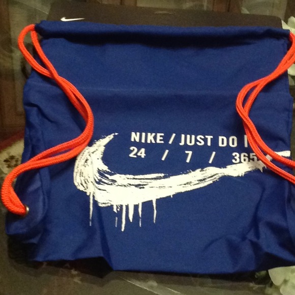 Nike Bags Nwt New Nike Blue Logo Drawstring Gym Sack Bag Poshmark